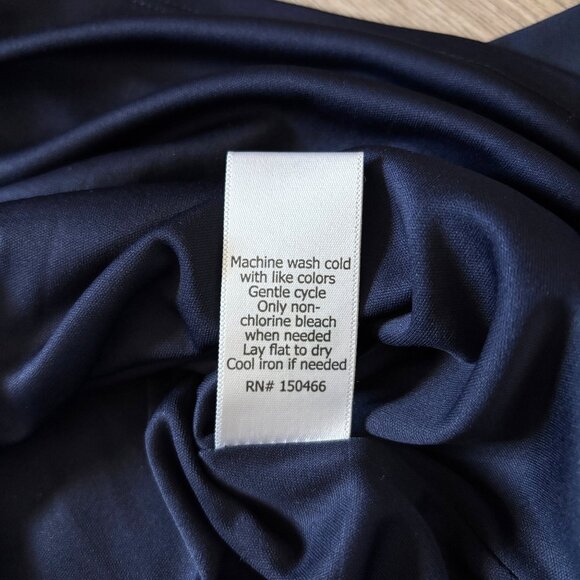 41 Hawthorn Navy Blue Faux Wrap Dress Womens Medium Scandi Minimalist Office - Picture 13 of 13